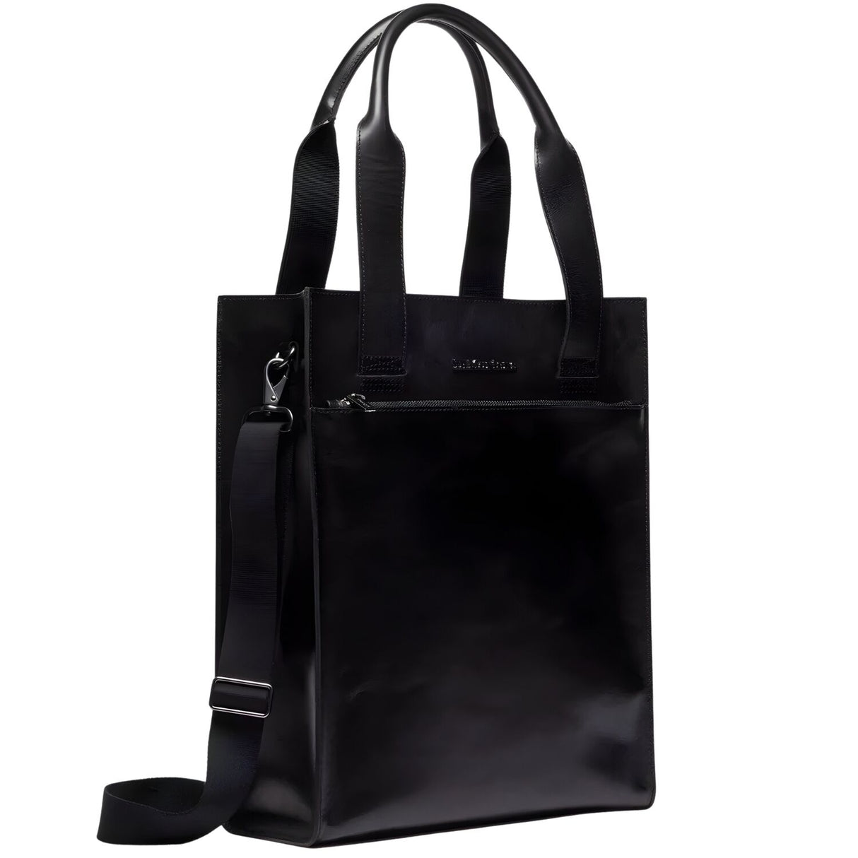 Dr. Martens Leather Tote Bag - Black Mayhem (Crossbody Laptop & Gunmetal Hardware Finish)
