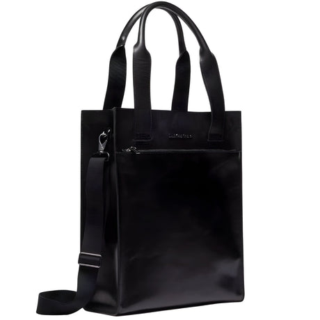 Dr. Martens Leather Tote Bag - Black Mayhem (Crossbody Laptop & Gunmetal Hardware Finish)