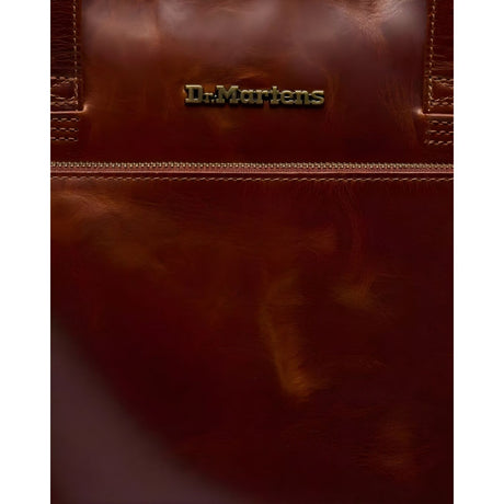 Dr. Martens Leather Tote Bag - Amber Tan Mayhem (Crossbody Laptop & Gunmetal Hardware Finish)