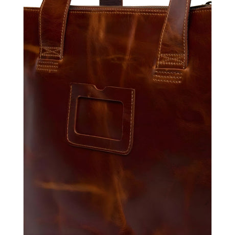 Dr. Martens Leather Tote Bag - Amber Tan Mayhem (Crossbody Laptop & Gunmetal Hardware Finish)