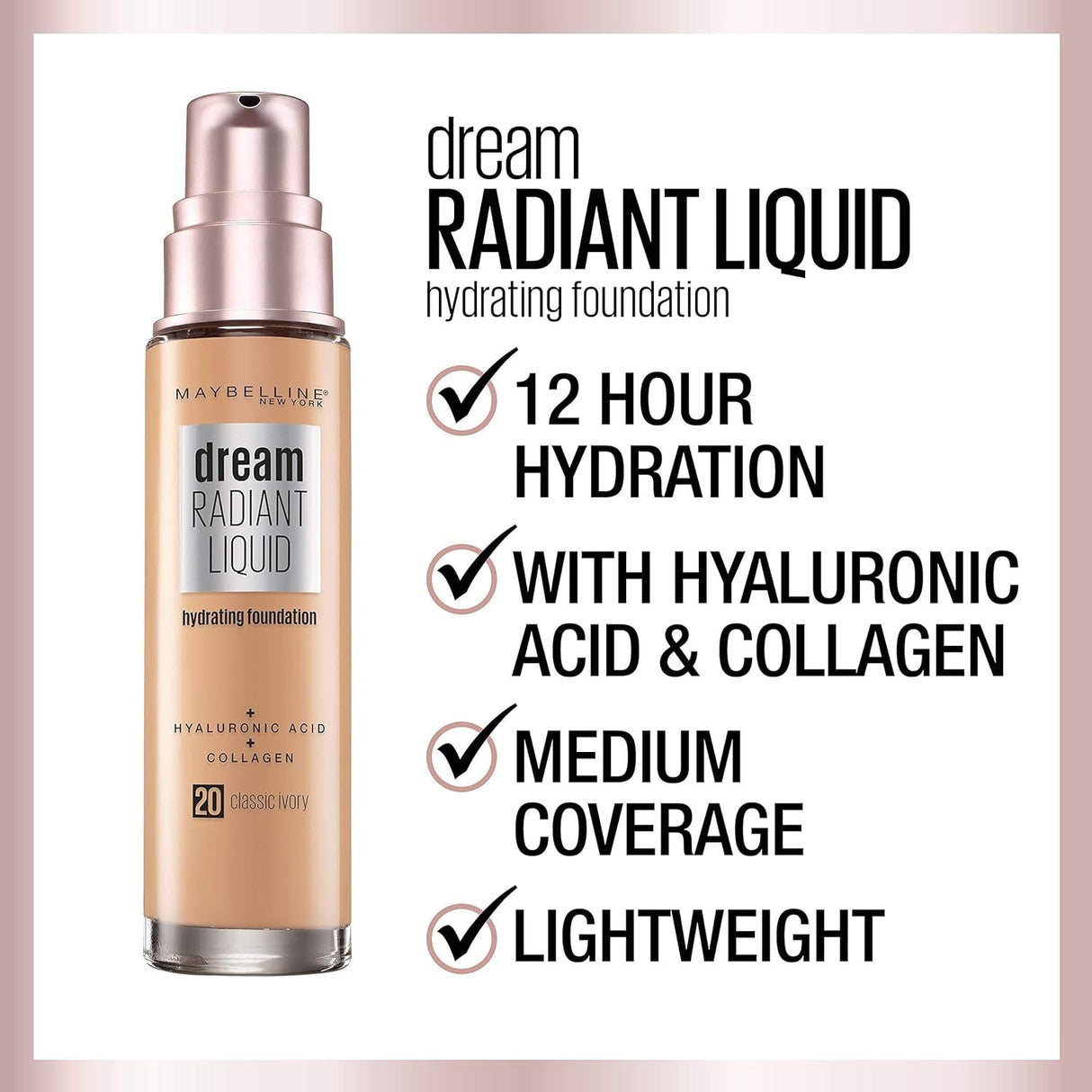 Maybelline Dream Radiant Liquid Hydrating Foundation with Collagen - Caramel 120