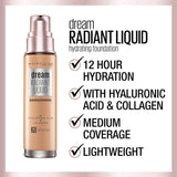Maybelline Dream Radiant Liquid Hydrating Foundation with Collagen - Caramel 120