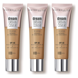 3x Maybelline 30ml Dream Urban Full Cover Liquid Foundation SPF40 Pack - Toffee 330 (4.5g)