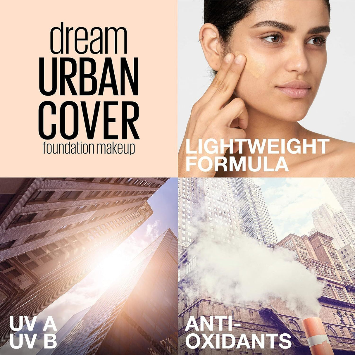 Maybelline 30ml Dream Urban Full Cover Liquid Foundation SPF40 - Toffee 330 (4.5g)