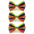 3x Rainbow Stripe Bow Tie Bulk Pack - LGBTQ+ Wedding Costume Party/Pride