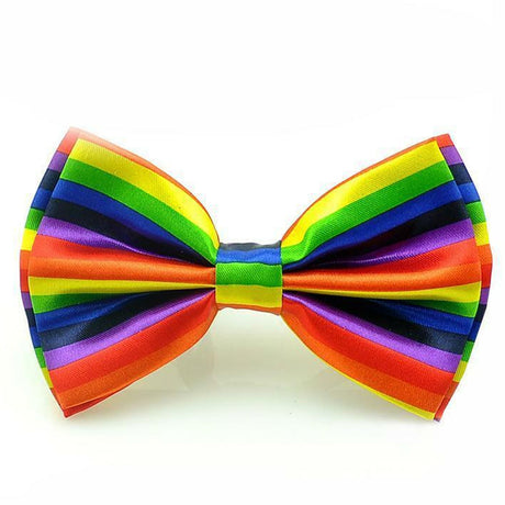 3x Rainbow Stripe Bow Tie Bulk Pack - LGBTQ+ Wedding Costume Party/Pride