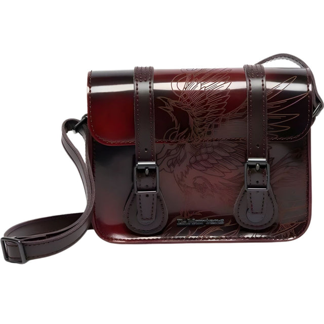 Dr Martens 7" Leather Satchel Phoenix Bag - Cherry Red (w/ Arcadia Adjustable Strap)