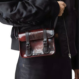 Dr Martens 7" Leather Satchel Phoenix Bag - Cherry Red (w/ Arcadia Adjustable Strap)