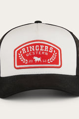 Ringers Western Wheatbelt Trucker Baseball Cap Hat in White/Red