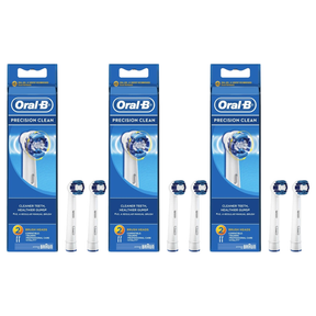3x Oral-B Precision Clean Replacement Brush Heads Pack - 2 Pack (Deep Clean, Compatible)