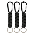 3x Paracord Keychain w/ Key Ring & Carabiner Clip Pack (Cable Holder)