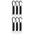6x Paracord Keychain w/ Key Ring & Carabiner Clip Bulk Pack (Cable Holder)