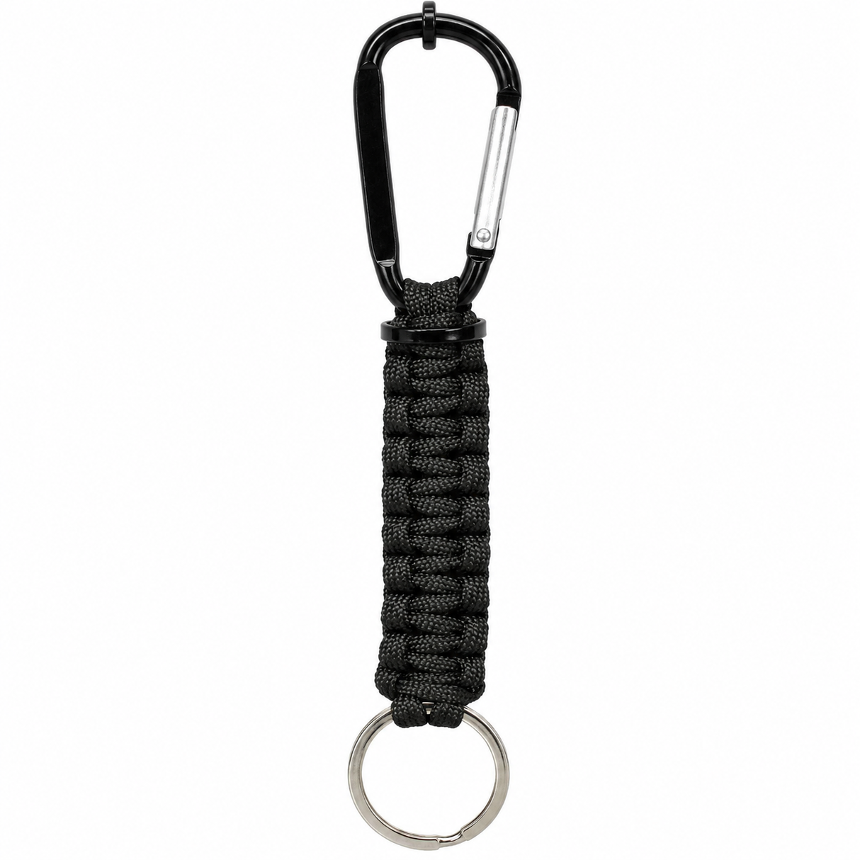 Paracord Keychain w/ Key Ring & Carabiner Clip (Cable Holder)