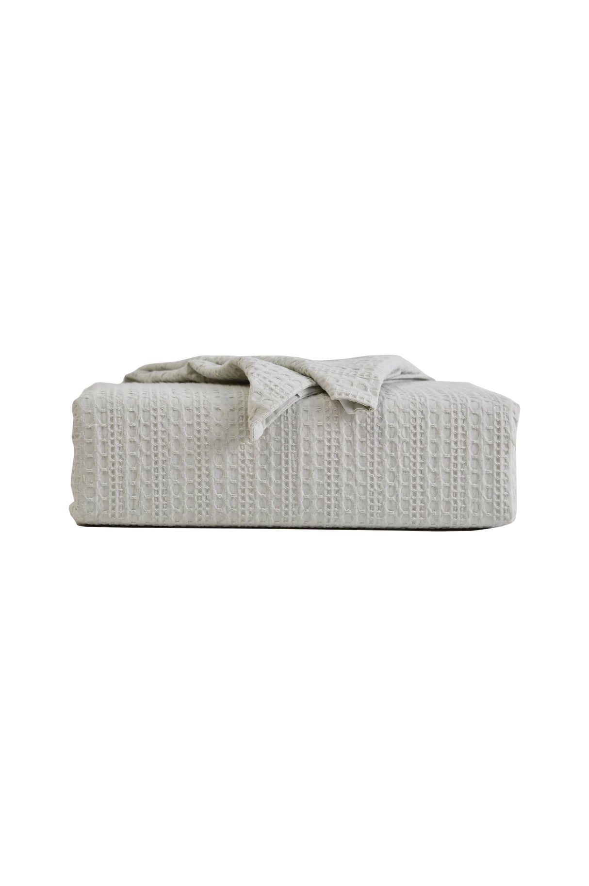 100% Cotton Jacquard Waffle Duvet Quilt Cover Set w/ Pillow Cases - Jade Waffle