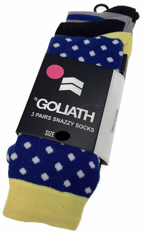 3x St Goliath Mens Get Smart Crew Socks - Multi (Snazzy Sox)