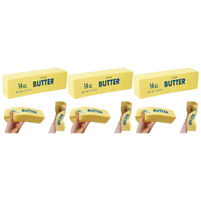 3x 22cm Salted Butter Scented Squishy Fidget Block Pack - Sensory Stress Toy