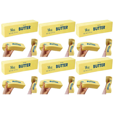 6x 22cm Salted Butter Scented Squishy Fidget Block Bulk Pack - Sensory Stress Toy