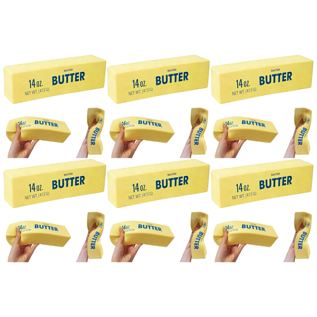 6x 22cm Salted Butter Scented Squishy Fidget Block Bulk Pack - Sensory Stress Toy