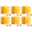 6x 7cm Cheese Squishy Fidget Block Bulk Pack - Sensory Stress Toy