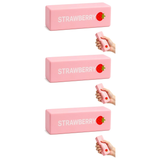 3x 13cm Strawberry Scented Squishy Fidget Block Pack - Sensory Stress Toy (Berry Fruit)