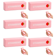 6x 13cm Strawberry Scented Squishy Fidget Block Bulk Pack - Sensory Stress Toy (Berry Fruit)