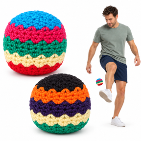 2x Handmade Juggling Footbag Bean Sack Balls - Assorted Colours