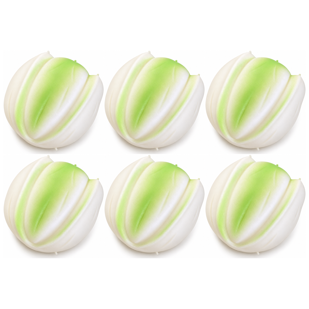 6x 8cm Crunchy Pistachio Nut Squishy Fidget Bulk Pack - ASMR Sensory Stress Relief Toy