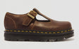 Dr. Martens Zebzag Crazy Horse Leather Mary Jane Sandals Shoes in Dark Brown - UK 9
