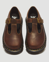 Dr. Martens Zebzag Crazy Horse Leather Mary Jane Sandals Shoes in Dark Brown