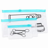 3pcs Zip-Lock Silicone Travel Packing Bags - Reusable Organiser Set