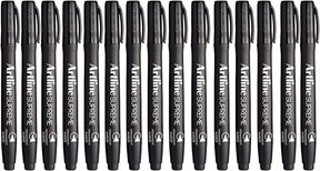 12x Artline Supreme Permanent Markers 0.4mm - Black Bulk Pack
