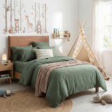 Renee Taylor Comfort T's Organic Cotton Jersey Quilt Cover Set - Olive (OEKO-TEX Certified)