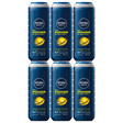 6x 500ml Nivea Men Power Fresh 3-in-1 Shower Gel Bulk Pack - Body Face & Hair (24H Fresh Effect)