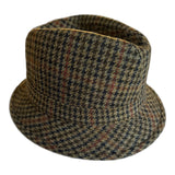 Failsworth Clansman Tweed Trilby Hat - Brown Houndstooth (Made in UK)