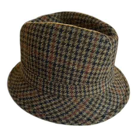 Failsworth Clansman Tweed Trilby Hat - Brown Houndstooth (Made in UK)