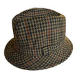 Failsworth Clansman Tweed Trilby Hat - Brown Houndstooth (Made in UK)