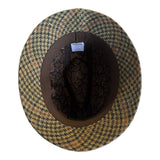 Failsworth Clansman Tweed Trilby Hat - Brown Houndstooth (Made in UK)