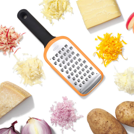 OXO Good Grips Coarse Grater – Etched Stainless Steel Blade Soft Grip for Cheese Vegetables Chocolate