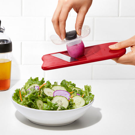 OXO Good Grips Grate & Slice Set – 4 Blade Prep Kit with Container Lid Non-Slip Base Dishwasher Safe
