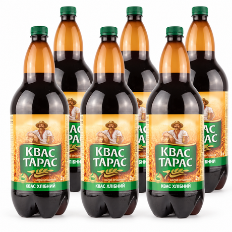 6x 2.0L Kvas Taras Kvass Traditional Malt Bread Drink (12 Litres Total)