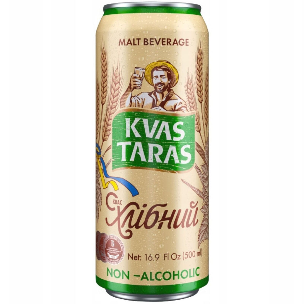 500ml Kvas Taras Non-Alcoholic Malt Bread Drink Kvass (Can)