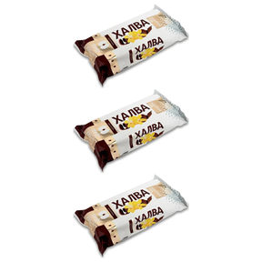 3x 270g Zolotoi Vek Sunflower Halva "Fantasy" Fantazia (Cacao Flavoured) - Product of Ukraine