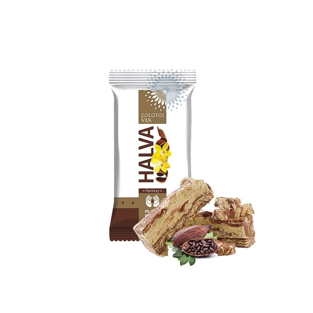 3x 270g Zolotoi Vek Sunflower Halva "Fantasy" Fantazia (Cacao Flavoured) - Product of Ukraine