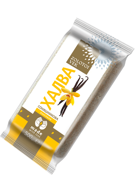 3x 500g Zolotoi Vek Sunflower Halva (Vanilla Flavoured) Pack - Product of Ukraine