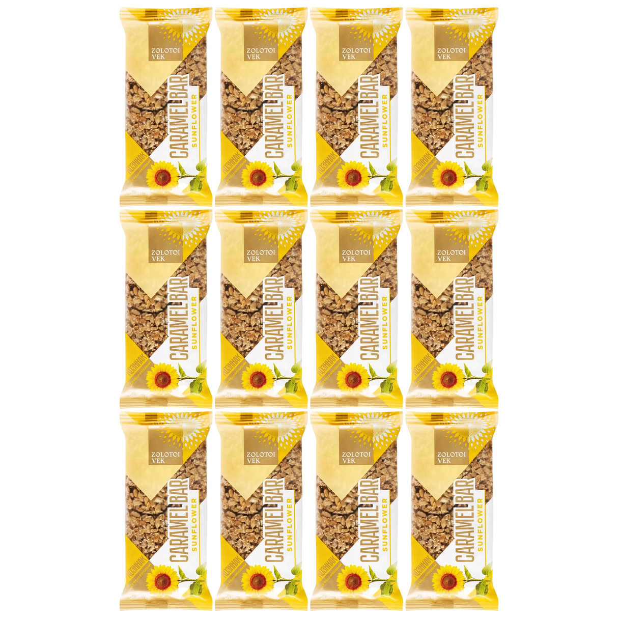 12x 60g Kozinak Sunflower Seed Caramel Snack Bar - Product of Ukraine (Zolotoi Vek)