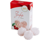 280g Zephyr Soft Marshmallow Meringue Ukrainian Sweets - Cherry (1 Box of 6 Zefir) - Product of Ukraine