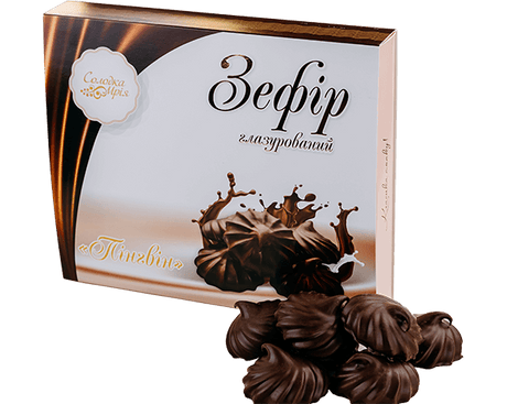 250g Zephyr Soft Marshmallow Meringue "Penguin" - Chocolate (1 Box of Zefir) - Product of Ukraine