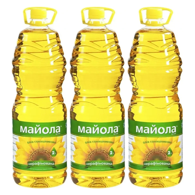 3x Majola 1L Sunflower Oil - Unrefined Cold Pressed Non-GMO Ukrainian Cooking Oil (Bulk Pack)