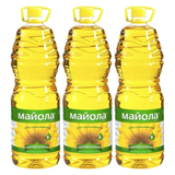 3x Majola 1L Sunflower Oil - Unrefined Cold Pressed Non-GMO Ukrainian Cooking Oil (Bulk Pack)