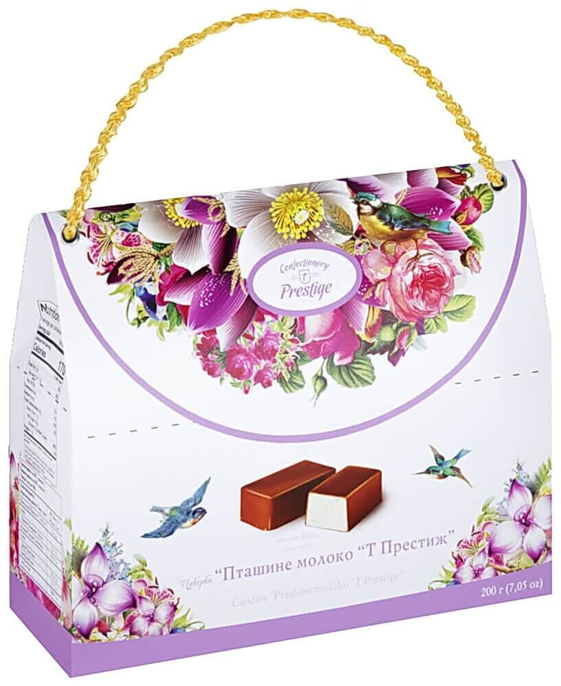 200g Prestige Ptashine Moloko Tsukerki Gift (Vanilla & Creme Brulee in Chocolate) - From Ukraine